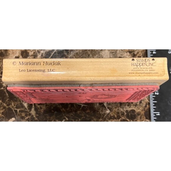 Mariann Hudak Christmas Door With Sleigh Rubber Stamp Stamps Happen Inc 80372 - Picture 3 of 4